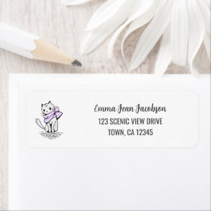 Elegant Modern Artsy Cat Mom Return Address Label
