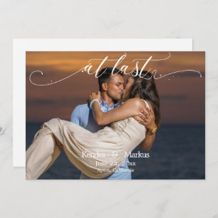 Elegant Modern AT LAST photo Save the Date Invitation