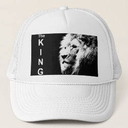 Elegant Modern B&amp;W Pop Art Lion Head Template Trucker Hat