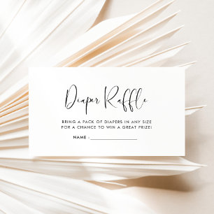 Elegant & Modern Baby shower diaper raffle card