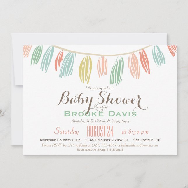 Elegant, Modern Baby Shower Invitation (Front)