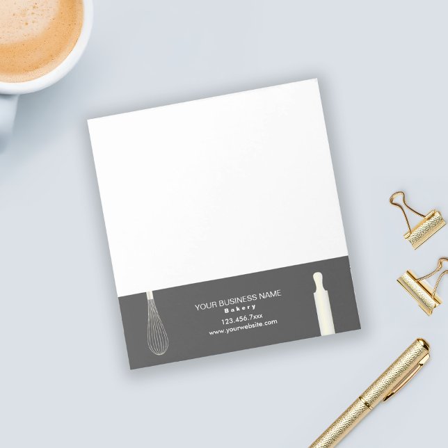 Elegant Modern Baking Business Pastry Chef Bakery Notepad (Creator Uploaded)