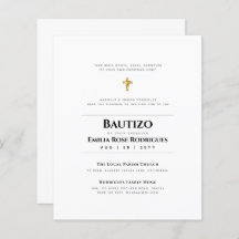 Elegant Modern BAUTIZO Bautismo Baptism -ADD VERSE