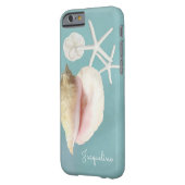 Elegant Modern Beach Conch Shell Starfish Art Case-Mate iPhone Case (Back Left)