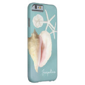 Elegant Modern Beach Conch Shell Starfish Art Case-Mate iPhone Case (Back/Right)