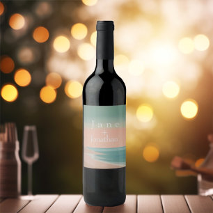 Elegant Modern beach  Wine Label