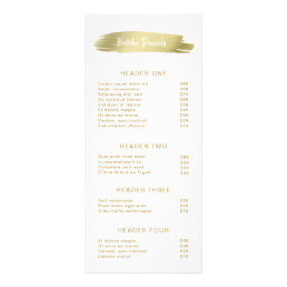 Elegant Modern Beauty Salon Gold Price List Rack Card
