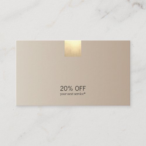 Elegant Modern Beige Gradient Gold Accent Discount Business Card