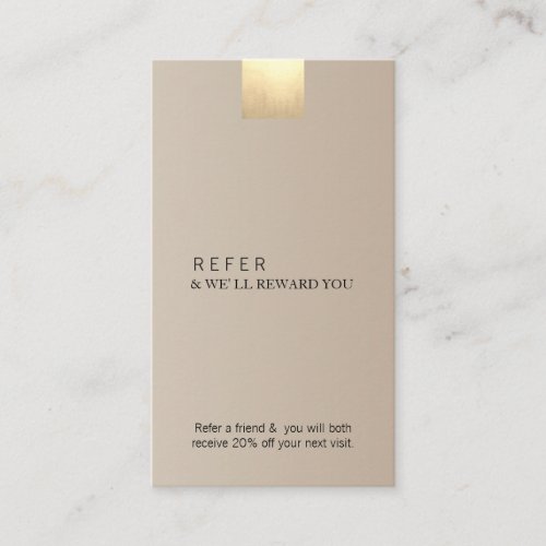 Elegant Modern Beige Gradient Gold Refer Vertical Business Card