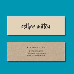 Elegant Modern Beige Kraft Paper Consultant Mini Business Card