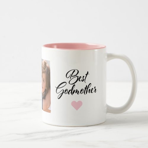 Elegant Modern Best Godmother Photo Coffee Mug