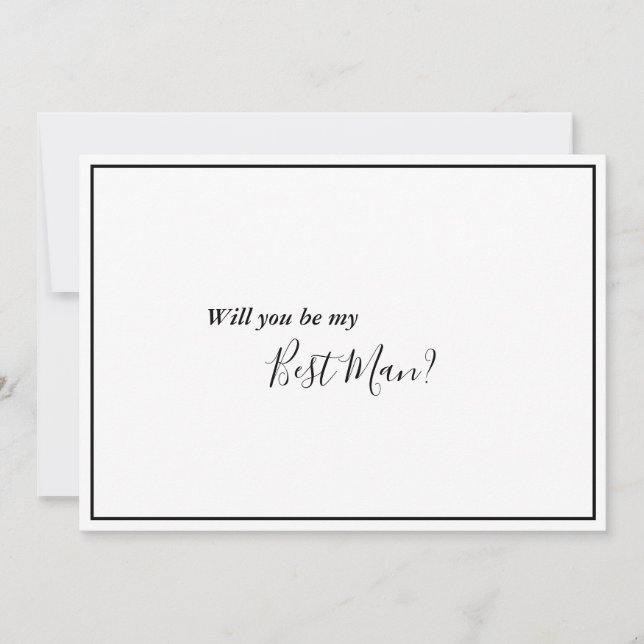 Elegant Modern Best Man Proposal Card (Front)