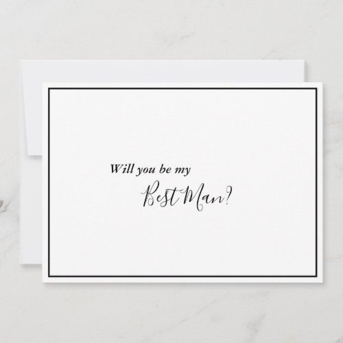 Elegant Modern Best Man Proposal Card