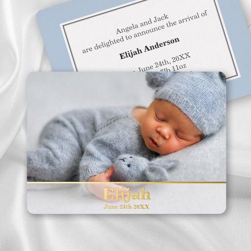 Elegant Modern Birth Announcement _ Baby Boy