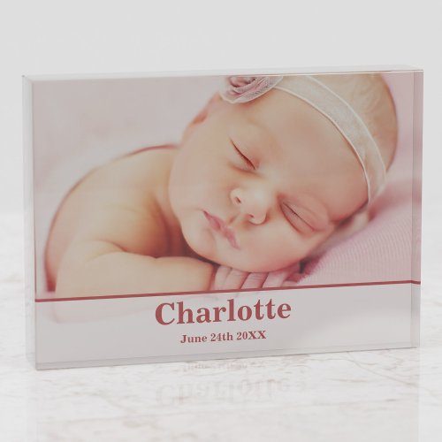 Elegant Modern Birth Announcement Photo Block