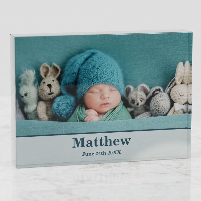 Elegant Modern Birth Announcement Photo Block (Creator Uploaded)