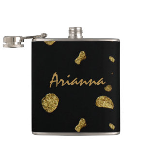 Elegant Modern Black and Gold Coins Flask