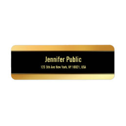 Elegant Modern Black And Gold Simple Template Chic Label
