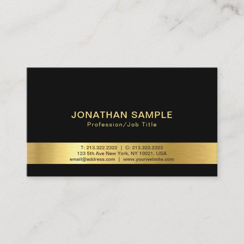 Elegant Modern Black and Gold Template Cool Business Card