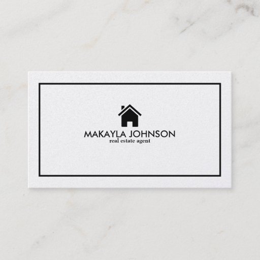 Customizable Elegant &amp; Modern Black and Pearl Real Estate Agent Business Card Templates