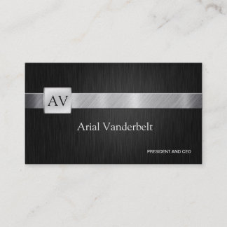 Elegant  & Modern Black and Silver Business Cards