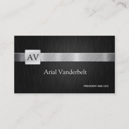 Elegant  &amp; Modern Black and Silver Business Cards