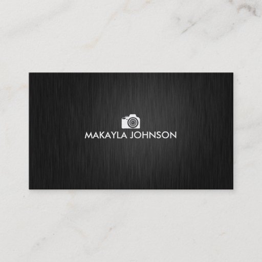 Customizable Elegant &amp; Modern Black and Silver Photographer Business Card Template