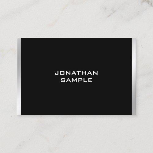 Elegant Modern Black And Silver Professional Business Card