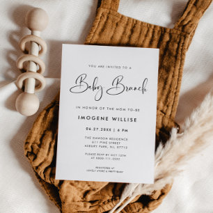 Elegant & Modern Black and White Baby Brunch Invitation