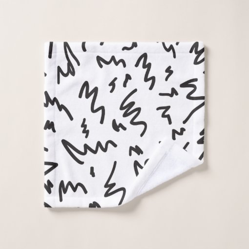Elegant modern black and white bath towels Zazzle