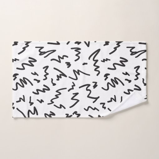 Elegant modern black and white bath towels Zazzle