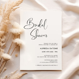 Elegant & Modern Black and White Bridal shower Invitation