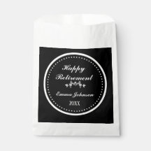 Elegant Modern Black and White Happy Retirement