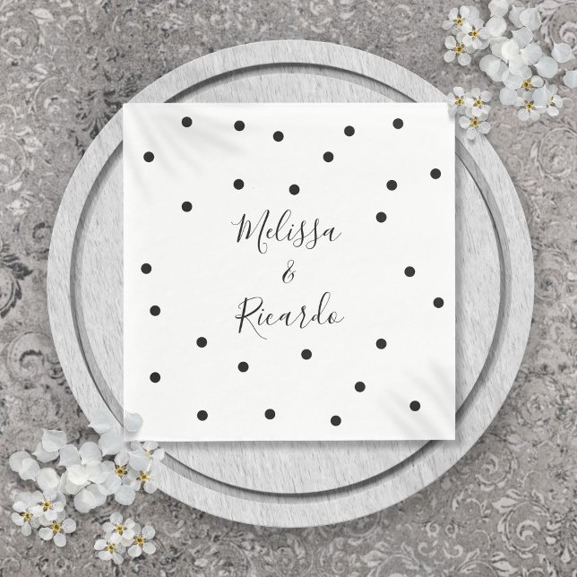 Elegant Modern Black and White Polka Dots Napkins (Elegant Modern Black and White Polka Dots Napkins)