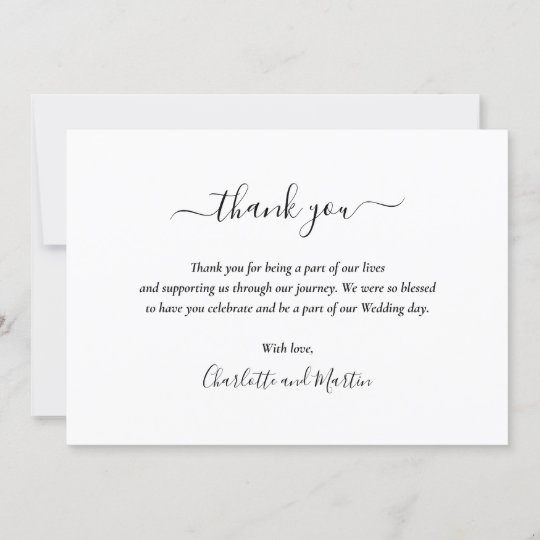 Elegant Modern Black and White Thank You Card | Zazzle.com