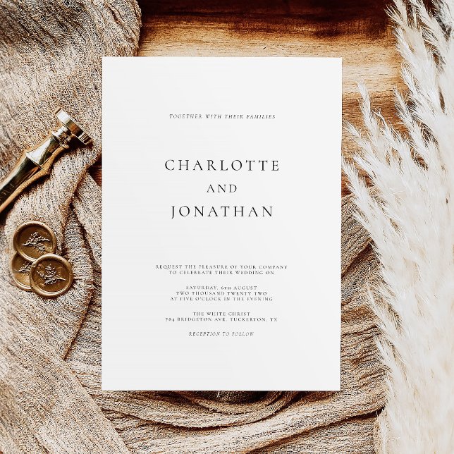 Elegant Modern Black and White Wedding Invitation (Creator Uploaded)