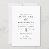 Elegant Modern Black and White Wedding Invitation | Zazzle