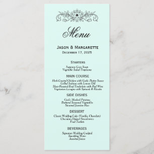 Elegant Modern Black and White Wedding Menu