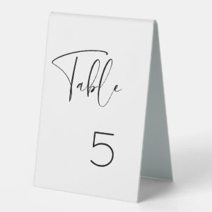 Elegant & modern black and white wedding table tent