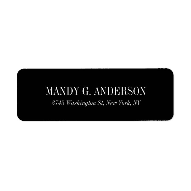 Elegant Modern Black Background Professional Label (Front)