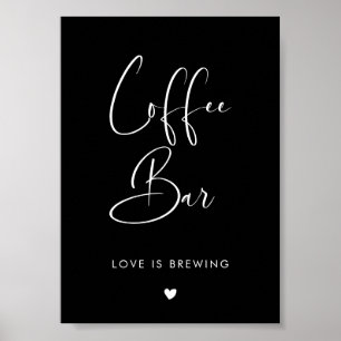 Elegant & Modern Black Coffee Bar sign