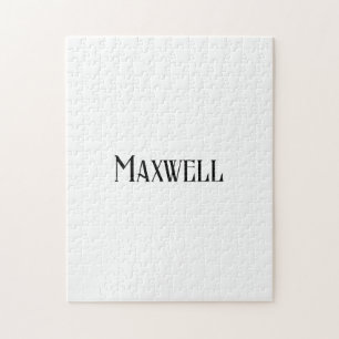 Elegant Modern Black Family Name Jigsaw Puzzle