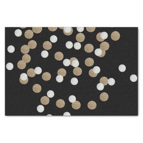 elegant modern Black Gold Confetti Holiday Party Tissue Paper