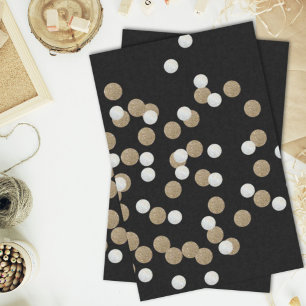 elegant modern Black Gold Confetti Holiday Party Tissue Paper