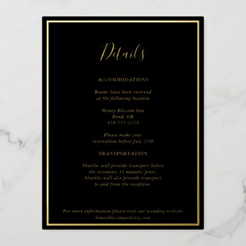 Elegant Modern Black Gold Details Enclosure Card