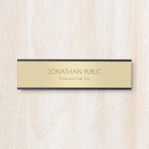 Elegant Modern Black Gold Glamour Template Door Sign