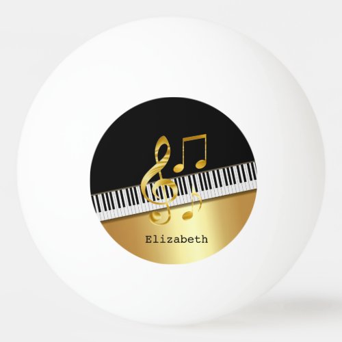 Elegant Modern Black Gold Music NotesPiano Keys   Ping Pong Ball