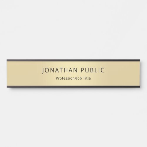 Elegant Modern Black Gold Template Professional Door Sign