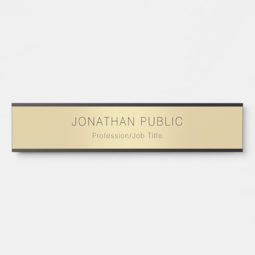 Elegant Modern Black Gold Template Professional Door Sign