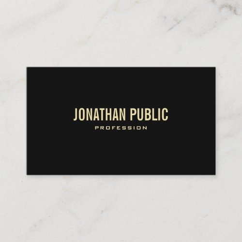 Elegant Modern Black Gold Text Elite Plain Luxury Business Card